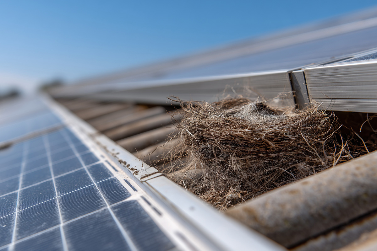 solar panel critter nest
